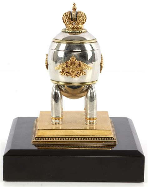 faberge steel military egg replica